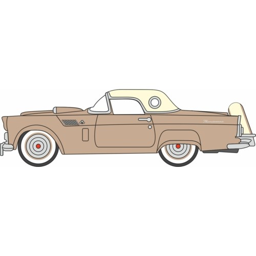 OX87TH56009 - 1/87 1956 FORD THUNDERBIRD BUCKSKIN TAN/CREAM
