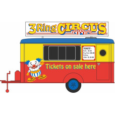 OX87TR022 - 1/87 MOBILE TRAILER CIRCUS BOOKING OFFICE