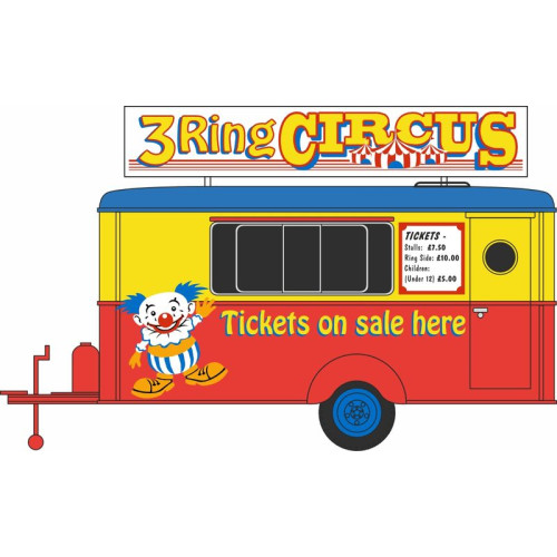 OX87TR022 - 1/87 MOBILE TRAILER CIRCUS BOOKING OFFICE
