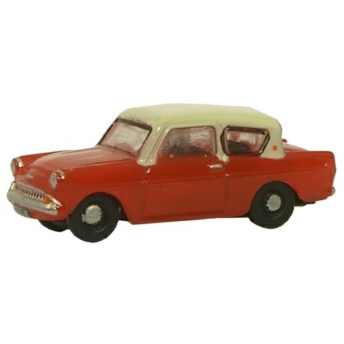 OXN105001 - N GAUGE FORD ANGLIA RED/CREAM