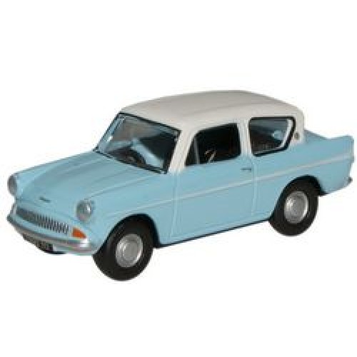 OXN105007 - N GAUGE CARIBBEAN TURQUOISE/WHITE FORD ANGLIA