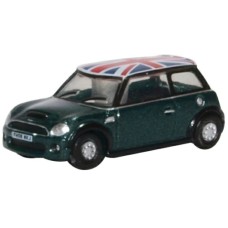 OXNNMN005 - N GAUGE NEW MINI BRITISH RACING GREEN AND UNION JACK