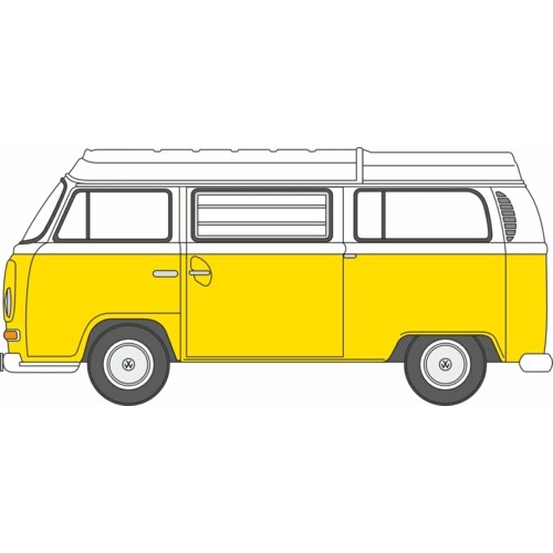 OXNVW016 - N GAUGE VW T2 BAY WINDOW CAMPER SATURN YELLOW/WHITE