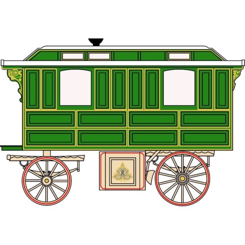 OXSLW001 - UNSCALED SHOWMANS LIVING WAGON GREEN/CREAM