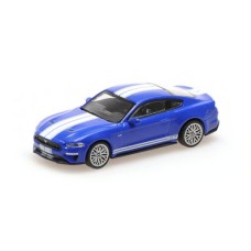 P870087021 - 1/87 FORD MUSTANG 2018 BLUE METALLIC WITH WHITE STRIPES