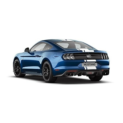 P870087021 - 1/87 FORD MUSTANG 2018 BLUE METALLIC WITH WHITE STRIPES