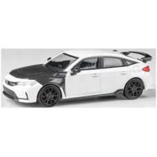 PAR65590 - 1/64 HONDA CIVIC TYPE R FL5 WHITE 2023 WITH CARBON PARTS (RHD)