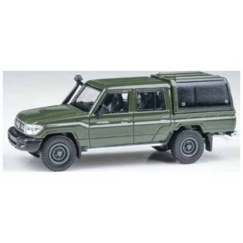PAR65686 - 1/64 TOYOTA LAND CRUISER DBL CAB PICKUP LC79 MILITARY GREEN (RHD) 2014