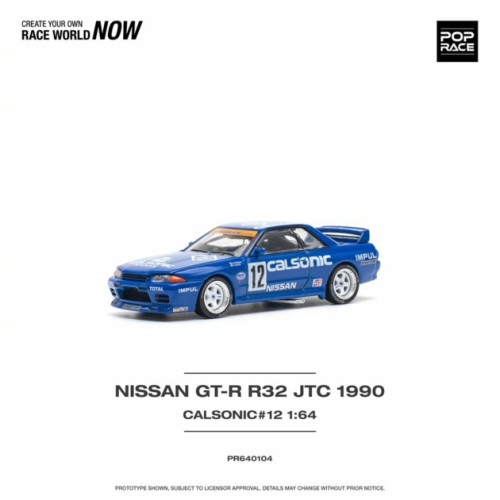 PR640104 - 1/64 NISSAN SKYLINE GT-R R32 JTC 1990 CALSONIC NO.12