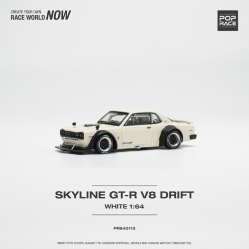 PR640113 - 1/64 SKYLINE GT-R V8 DRIFT (HAKOSUKA) - WHITE