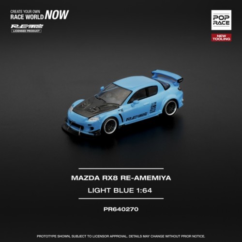 PR640270 - 1/64 MAZDA RX-8 RE-AMEMIYA - LIGHT BLUE