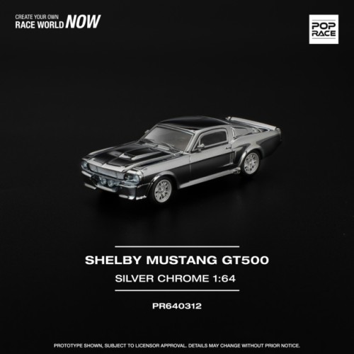 PR640312 - 1/64 SHELBY MUSTANG GT500 - SILVER CHROME