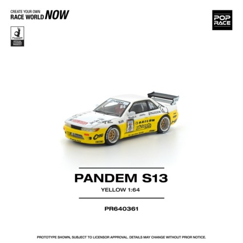 PR640361 - 1/64 PANDEM SILVIA S13 2020 D1 LIGHTS YELLOW/WHITE