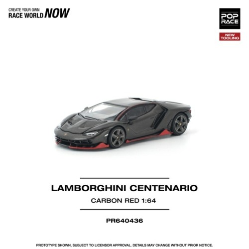 PR640436 - 1/64 LAMBORGHINI CENTENARIO CARBON RED NEW TOOLING