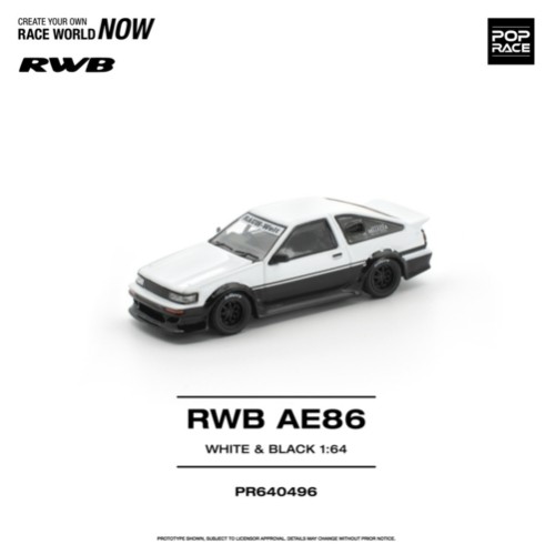 PR640496 - 1/64 RWB AE86 WHITE BLACK