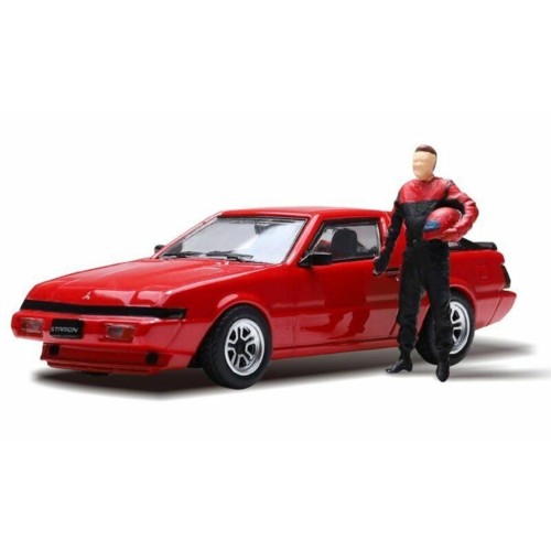 PR64STARRED - 1/64 MITSUBISHI STARION RED (WITH DRIVER FIGURE)