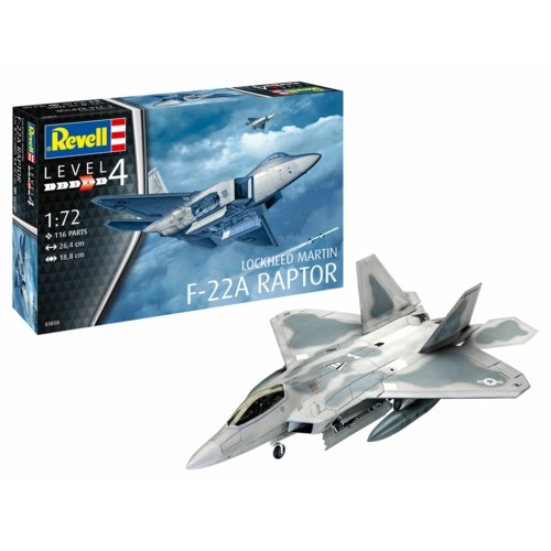 R03858 - 1/72 LOCKHEED MARTIN F-22A RAPTOR (PLASTIC KIT)