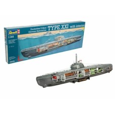 R05078 - 1/144 U-BOAT TYP XXI WITH INTERIOR (PLASTIC KIT)