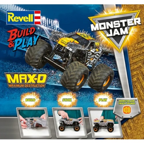 R06559 - 1/25 MAX-D (W/SOUND) - MONSTER JAM: BUILD AND PLAY (PLASTIC KIT)