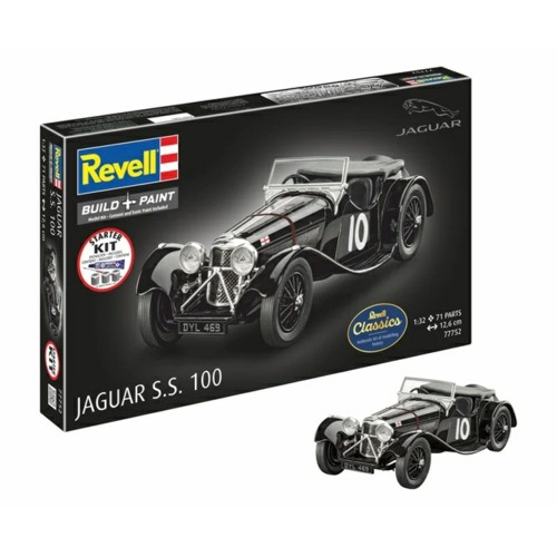 R77752 - 1/32 STARTER KIT JAGUAR S.S. 100 (REVELL CLASSICS) (PLASTIC KIT)