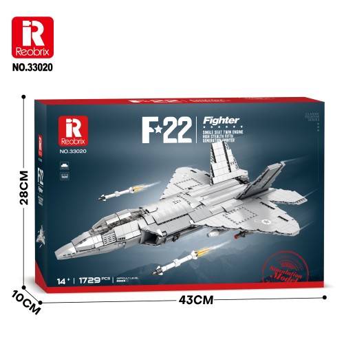 REO33020 - 52 CM LOCKHEED MARTIN/BOEING F-22 (1 837PCS)