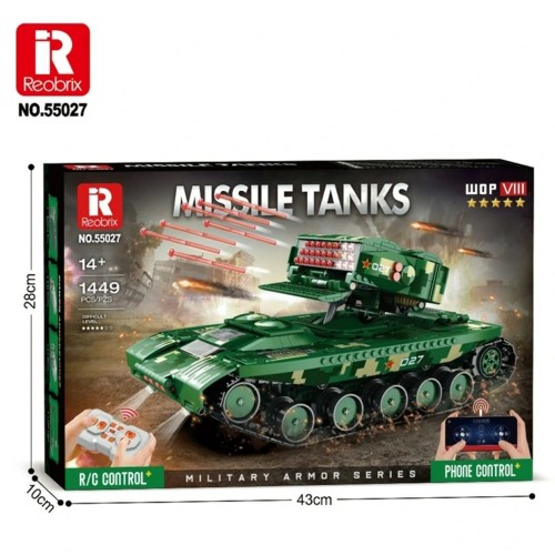 REO55027 - 33.5 CM MISSILE TANK REMOTE CONTROL (1 488PCS)