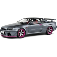 SOL1804310 - 1/18 NISSAN SKYLINE GT-R (BNR34) GREY 1999