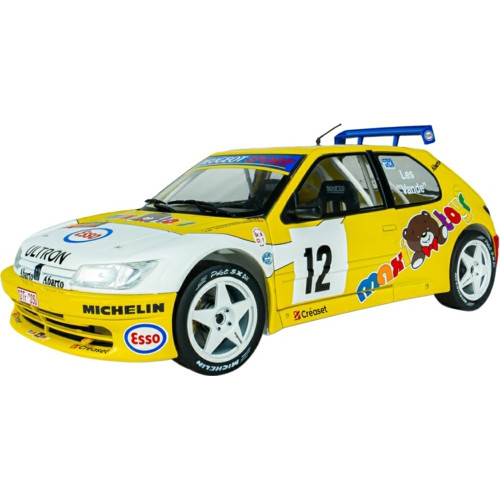 SOL1808311 - 1/18 PEUGEOT 306 MAXI YELLOW NO.12 VANDEWAUVER J.M. VANDERSCHUREN RALLY DU CONDROZ 1997
