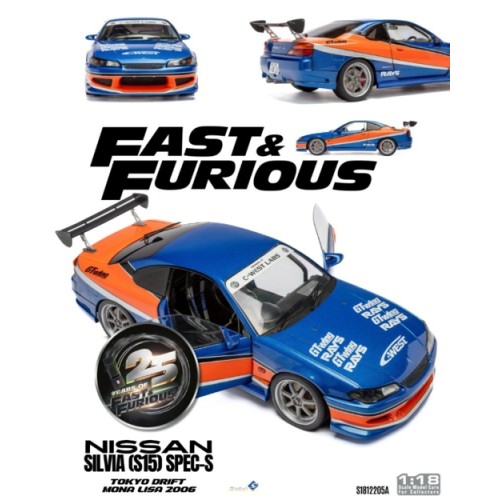 SOL1812205A - 1/18 NISSAN SILVIA (S15) SPEC-S TOKYO DRIFT MONA LISA 2006