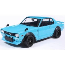 SOL1813005 - 1/18 NISSAN SKYLINE 2000 GT-R (KPGC10) HAKOSUKA LIBERTY WALK BODY KIT BLUE 1970