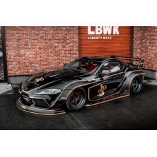 SOL1815504 - 1/18 TOYOTA GR SUPRA LIBERTY WALK BODY KIT BLACK AND GOLD TRIBUTE 2025