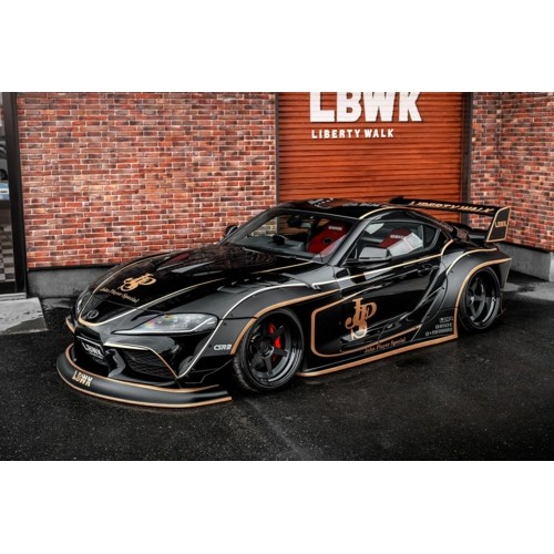 SOL1815504 - 1/18 TOYOTA GR SUPRA LIBERTY WALK BODY KIT BLACK AND GOLD TRIBUTE 2025