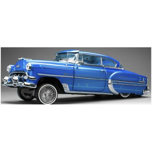 SUNH1721 - 1/18 CHEVROLET BEL AIR HARD TOP COUPE LOWRIDER - BLUE W/MOVABLE SUSPENSION 1954