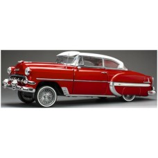 SUNH1722 - 1/18 CHEVROLET BEL AIR HARD TOP COUPE LOWRIDER - RED (WITH MOVABLE SUSPENSION) 1954