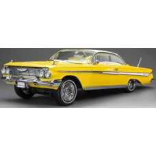 SUNH2112 - 1/18 CHEVROLET IMPALA HARD TOP LOWRIDER 1961 YELLOW W/MOVABLE SUSPENSION