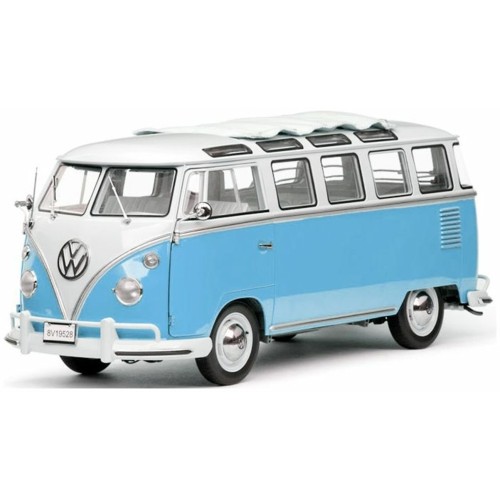 SUNH5086 - 1/12 VW SAMBA BUS 1962 WHITE/BLUE WHITE