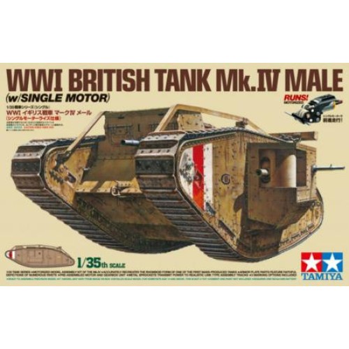 TAM30057 - 1/35 WWI BRITISH MK IV TANK MALE WITH MOTOR (PLASTIC KIT)