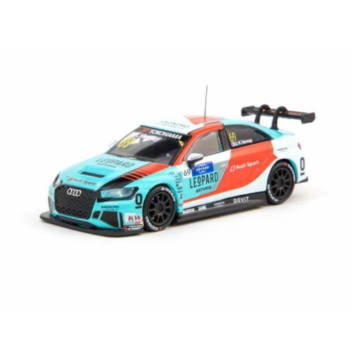 TCT6401319WTCR6 - 1/64 2019 AUDI RS3 LMS MACAU GT CUP NO.69 WTCR, TURQUOISE/RED/WHITE