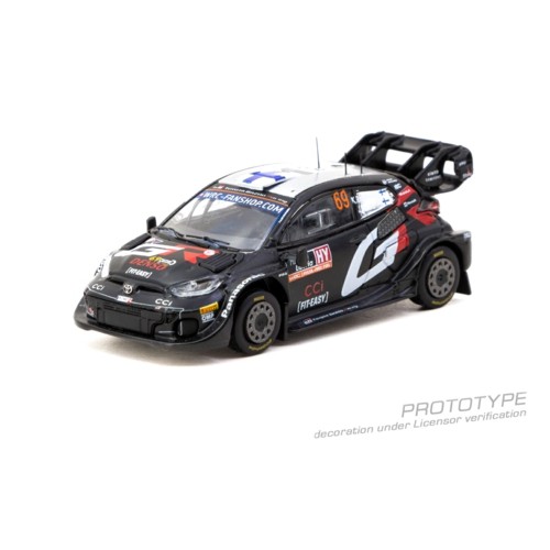 TCT6408524RL69 - 1/64 TOYOTA GR YARIS RALLY1 HYBRID RALLY LATVIA 2024 WINNER KALLE ROVANPERA/JONNE HALTTUNEN