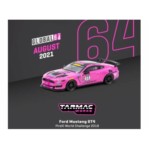 TCT64G011PWC - 1/64 FORD MUSTANG GT4  NO.55 PIRELLI WORLD CHALLENGER 2018, PINK