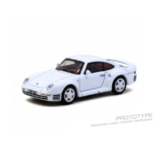 TCT64G068WH - 1/64 PORSCHE 959 WHITE MODEL CAR PLUS TRADING CARDS COMBO SET