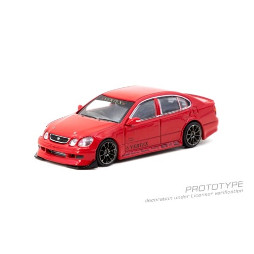 TCT64G081RE - 1/64 VERTEX TOYOTA ARISTO JZS161 RED MODEL CAR PLUS TRADING CARDS COMBO SET