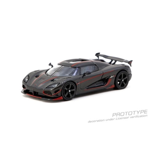 TCT64GTL005BCF - 1/64 KOENIGSEGG AGERA RS BLACK CARBON FIBER/RED ACCENTS