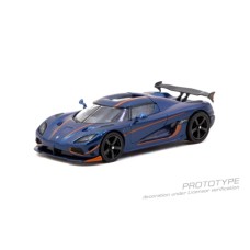 TCT64GTL005DBCF - 1/64 KOENIGSEGG AGERA RS DARK BLUE CARBON FIBER / ORANGE ACCENTS