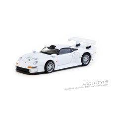 TCT64P004WH - 1/64 PORSCHE 911 GT1 WHITE (MODEL CAR PLUS TRADING CARDS COMBO SET)