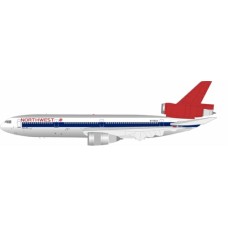 WB104NW159P - 1/200 NORTHWEST AIRLINES DC-10-40 N159US POLISHED WITH STAND