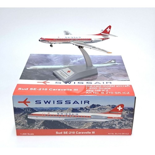 WB210SRICZ - 1/200 SWISSAIR SUD SE-210 CARAVELLE III HB-ICZ WITH STAND