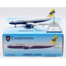 WB320VYG - 1/200 CALEDONIAN AIRWAYS AIRBUS A320-231 G-CVYG (BATMAN TAIL) WITH STAND LTD 120PCS