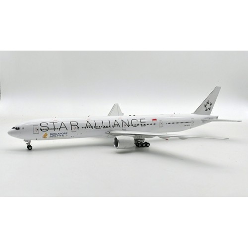 WB7773021 - 1/200 777-312 SINGAPORE AIRLINES STAR ALLIANCE 9V-SYL WITH STAND
