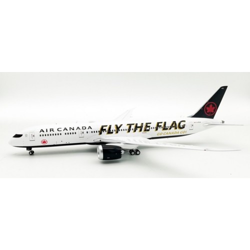 WB789AC001 - 1/200 AIR CANADA BOEING 787-9 DREAMLINER C-FVLQ FLY THE FLAG WITH STAND